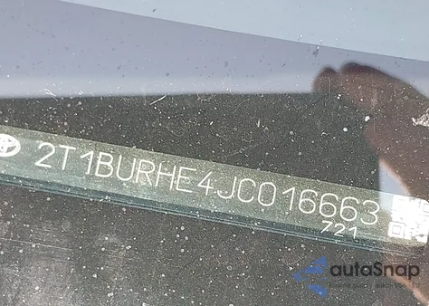 2018 Toyota Corolla Le z USA, uszkodzony, nr VIN 2T1BURHE4JC016663